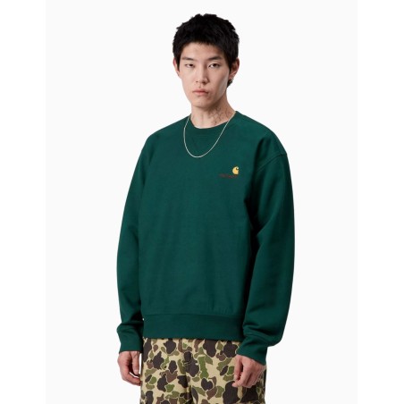 Sudadera Carhartt Wip American Script Dark Fir