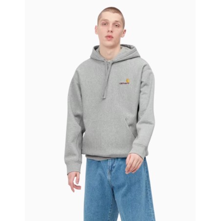 Sudadera Carhartt Wip Hooded American Script Sweat Heather Grey