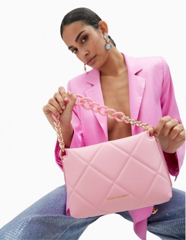 BOLSO LOLA CASADEMUNT ACOLCHADO BANDOLERA ROSA