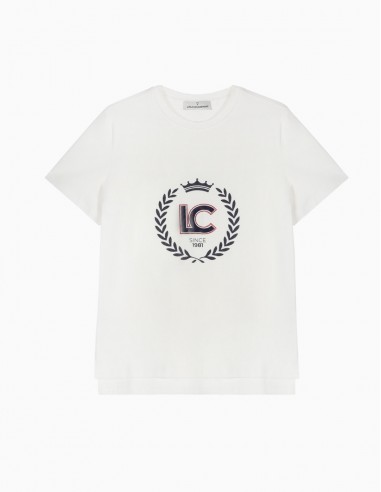 CAMISETA LOLA CASADEMUNT LOGO ESCUDO BLANCA