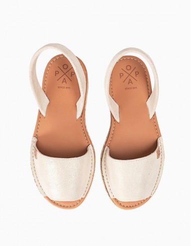 SANDALIAS POPA MENORQUINA PLATAFORMA ORO BOREAL