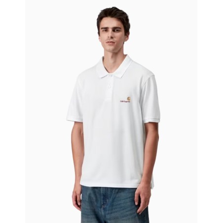 Polo Carhartt WIP American Script White