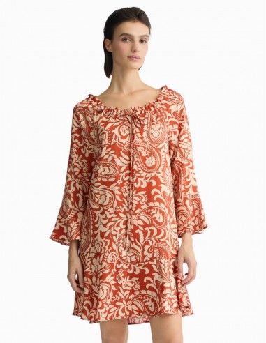 VESTIDO LIU.JO DE SARGA ESTAMPADA TERRACOTA