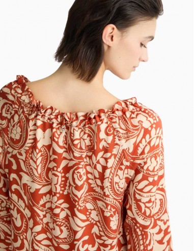 VESTIDO LIU.JO DE SARGA ESTAMPADA TERRACOTA