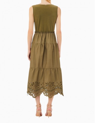 VESTIDO LIU.JO DE ALGODÓN CON BORDADOS VERDE