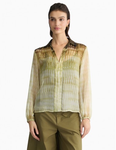 CAMISA LIU.JO DE GASA ESTAMPADA VERDE