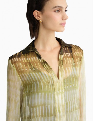 CAMISA LIU.JO DE GASA ESTAMPADA VERDE