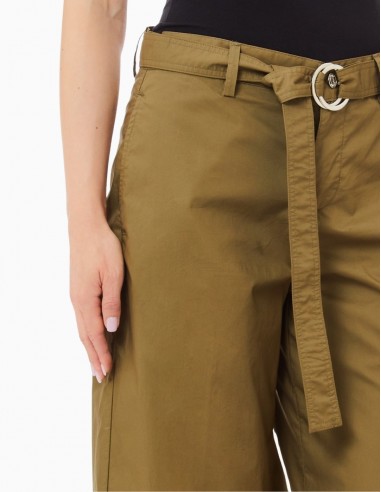PANTALÓN LIU.JO CROPPED CON CINTURÓN VERDE
