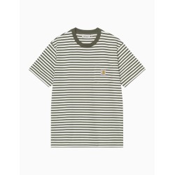amiseta Carhartt WIP Pocket Ezra Stripe Leaf Wax