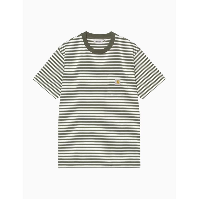 amiseta Carhartt WIP Pocket Ezra Stripe Leaf Wax