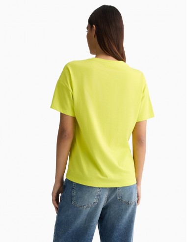 CAMISETA LIU.JO DE ALGODÓN LIMÓN AMARILLO