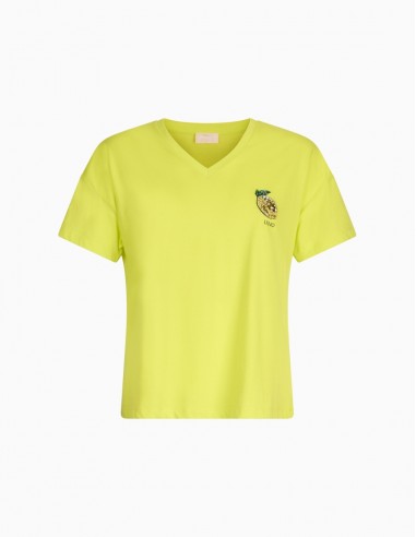 CAMISETA LIU.JO DE ALGODÓN LIMÓN AMARILLO