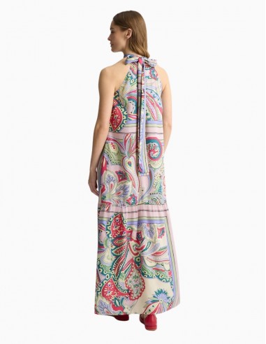 VESTIDO LIU.JO ESTAMPADO LARGO DE RASO