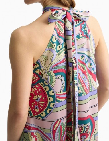 VESTIDO LIU.JO ESTAMPADO LARGO DE RASO