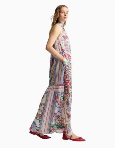 VESTIDO LIU.JO ESTAMPADO LARGO DE RASO