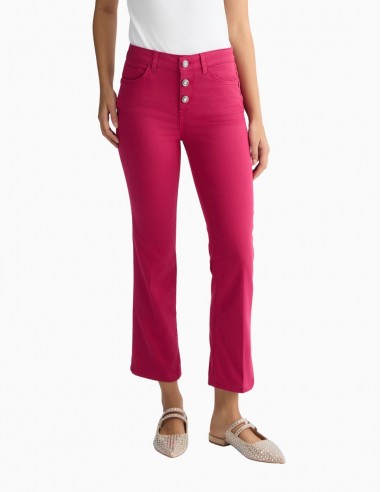 PANTALÓN LIU.JO TOBILLERO DE TALLE ALTO ROSA