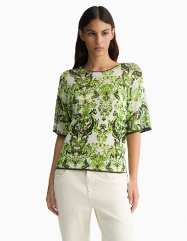 CAMISETA LIU.JO DE PUNTO ESTAMPADA VERDE