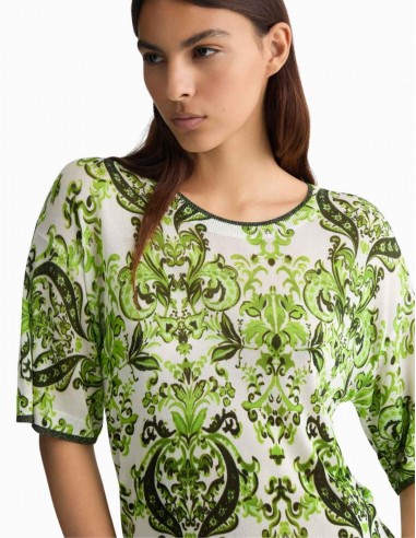CAMISETA LIU.JO DE PUNTO ESTAMPADA VERDE