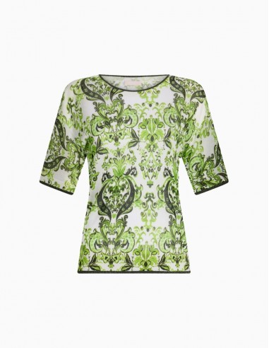CAMISETA LIU.JO DE PUNTO ESTAMPADA VERDE