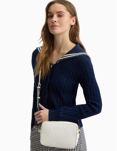 BOLSO LIU.JO CUADRADO PEQUEÑO LOGOTIPO BLANCO
