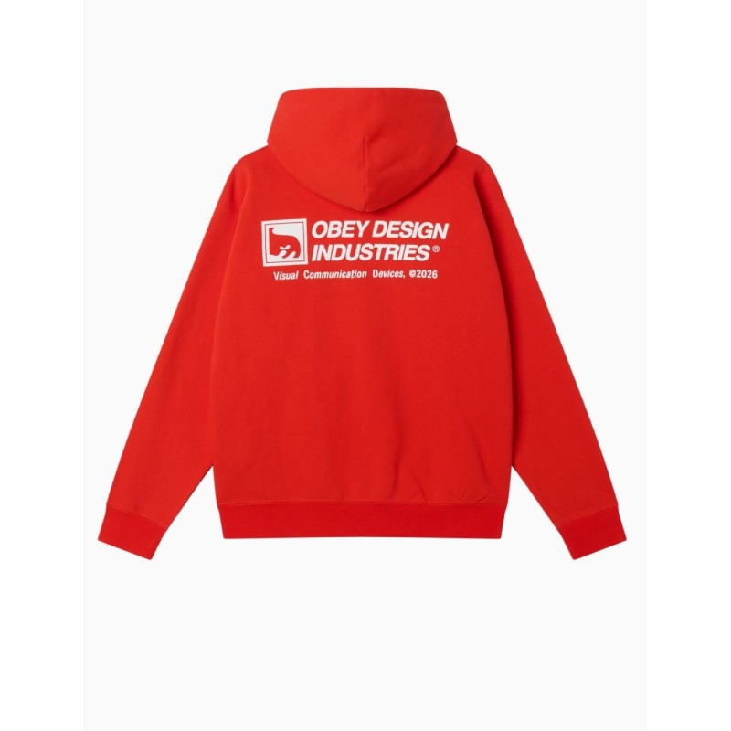 Sudadera Obey Design Industries Hood Fiery Red
