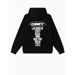 Sudadera Obey Oval Cities Hood Negra