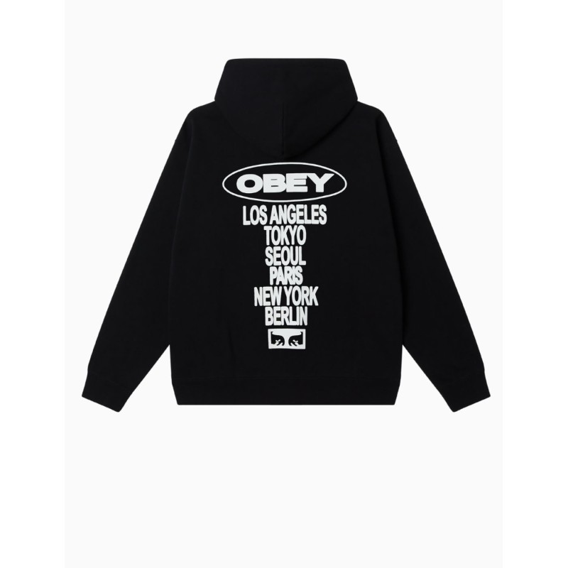 Sudadera Obey Oval Cities Hood Negra