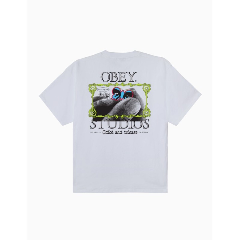Camiseta Obey Catch And Release Blanca