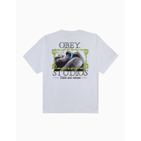 Camiseta Obey Catch And Release Blanca