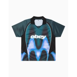 Camiseta Obey Blurred Soccer Jersey Dark Teal Multi