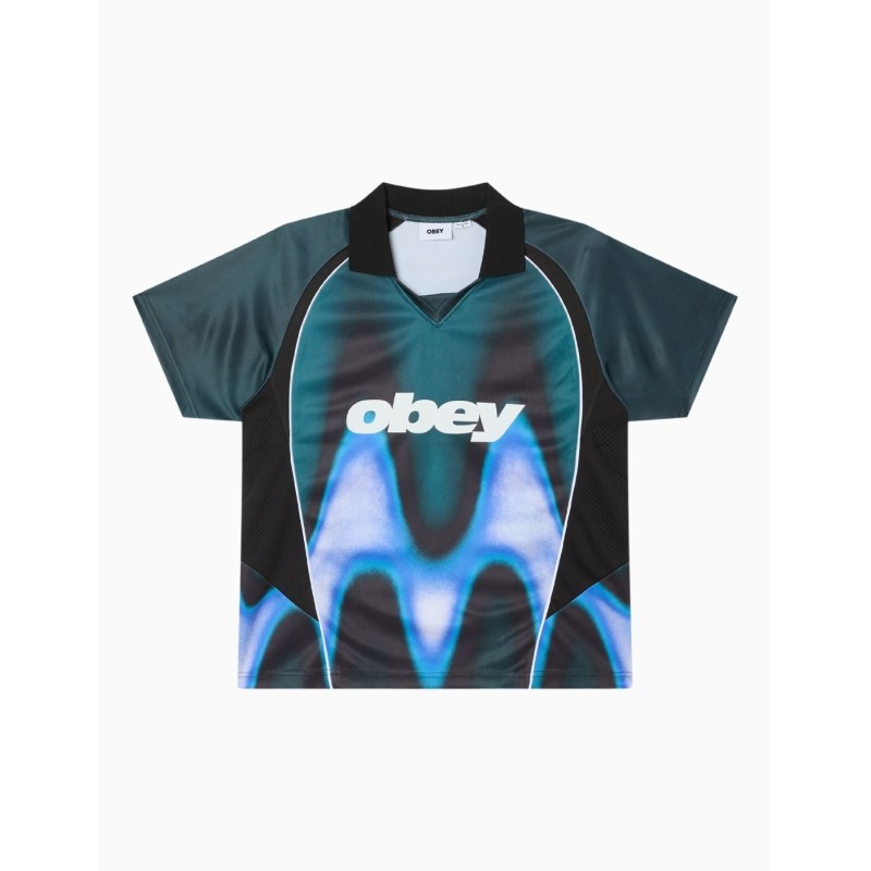 Camiseta Obey Blurred Soccer Jersey Dark Teal Multi