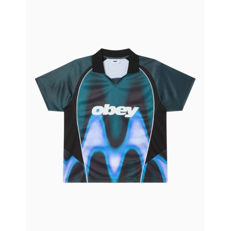 Camiseta Obey Blurred Soccer Jersey Dark Teal Multi