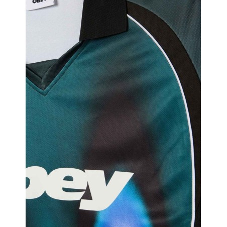 Camiseta Obey Blurred Soccer Jersey Dark Teal Multi