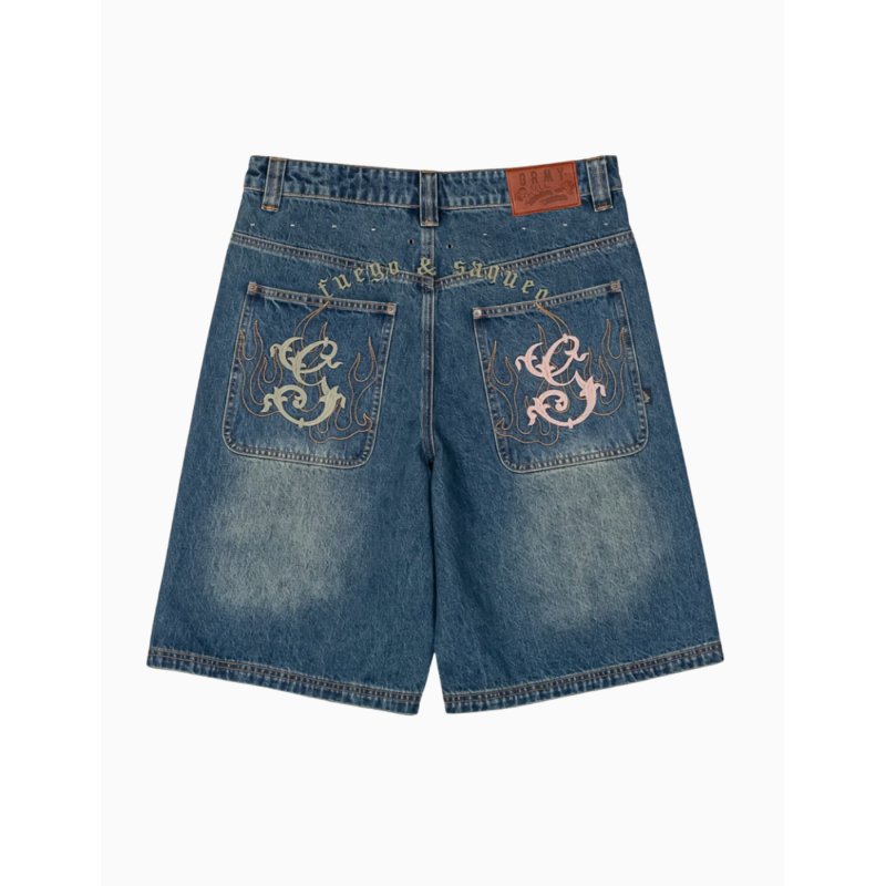 Pantalón Corto Grimey Chief Watcher Baggy Washed Sage Blue