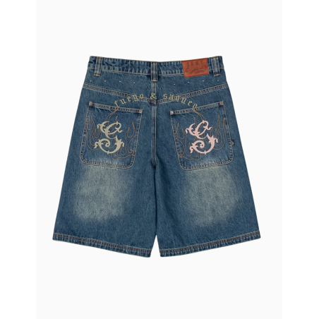 Pantalón Corto Grimey Chief Watcher Baggy Washed Sage Blue