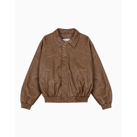 Chaqueta Bomber Grimey Chief Watcher Pu Leather Brown