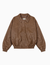 Chaqueta Bomber Grimey Chief Watcher Pu Leather Brown