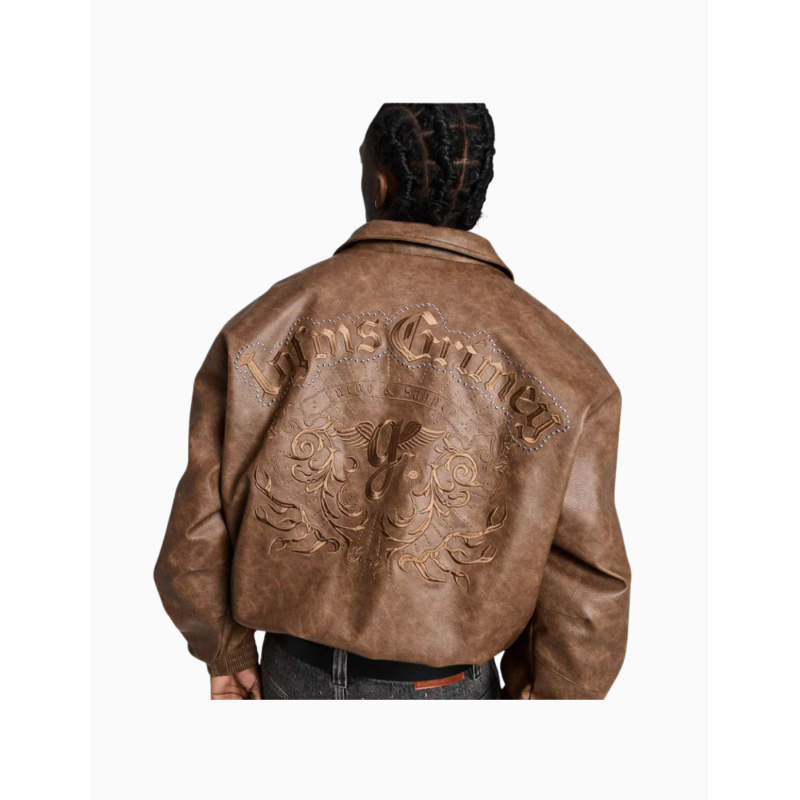 Chaqueta Bomber Grimey Chief Watcher Pu Leather Brown