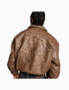 Chaqueta Bomber Grimey Chief Watcher Pu Leather Brown