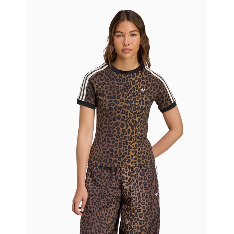 Camiseta Adidas Cali con estampado de leopardo