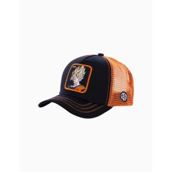 Gorra Capslab trucker negra y naranja Son Goku Super Saiyan GO3 Dragon Ball
