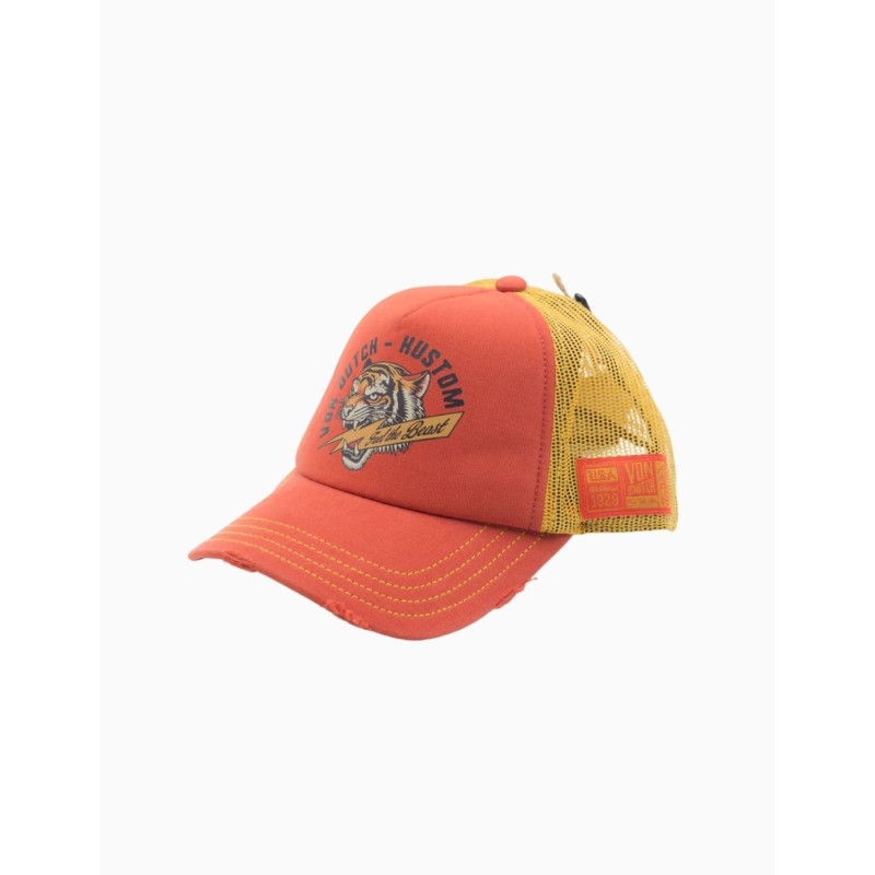 Gorra Von Dutch Trucker Naranja Tigre