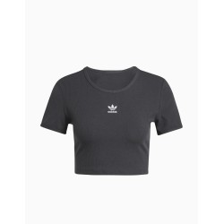 Camiseta Adidas Essentials Acanalada Negra