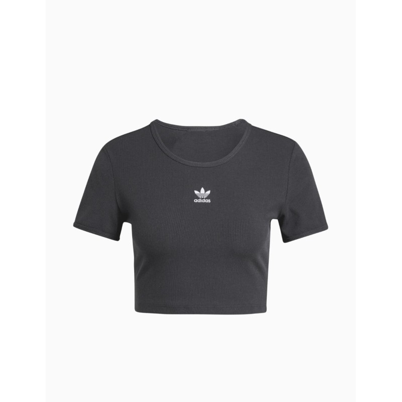Camiseta Adidas Essentials Acanalada Negra