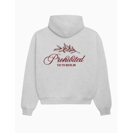 Sudadera Prohibited Leaf Hoodie Grey Melange