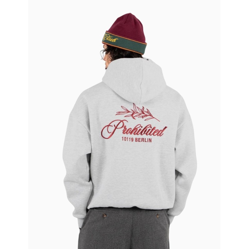 Sudadera Prohibited Leaf Hoodie Grey Melange