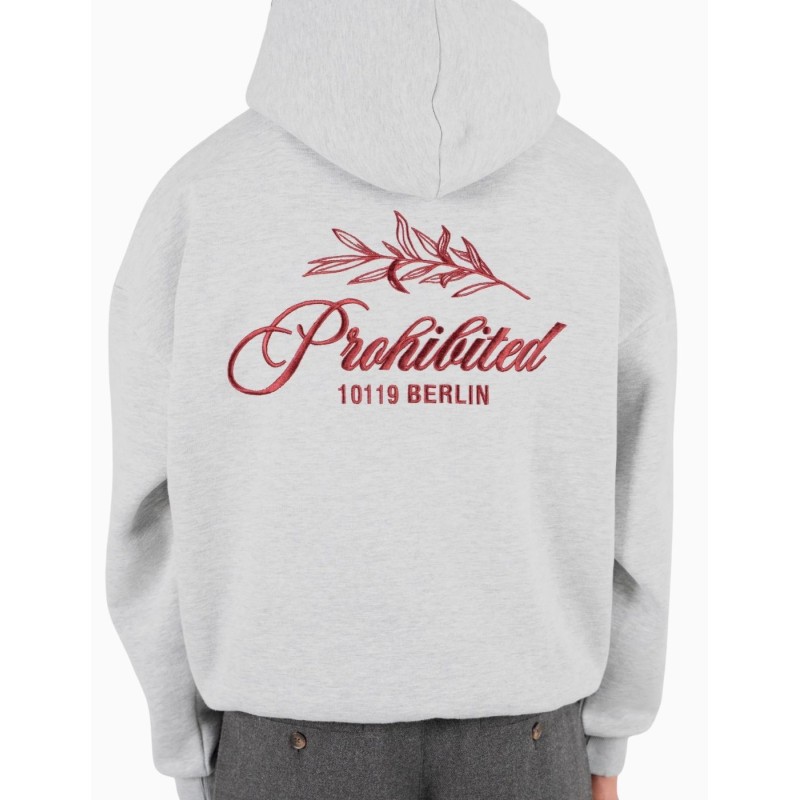 Sudadera Prohibited Leaf Hoodie Grey Melange