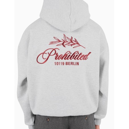 Sudadera Prohibited Leaf Hoodie Grey Melange
