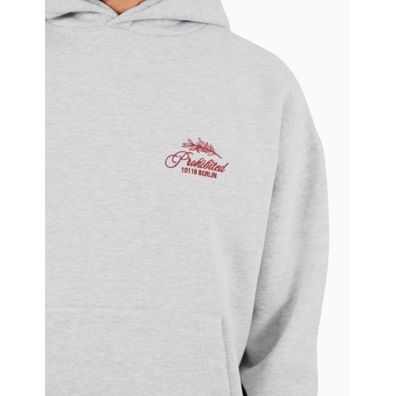 Sudadera Prohibited Leaf Hoodie Grey Melange