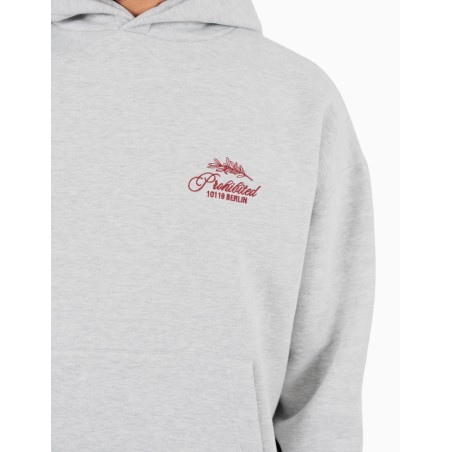 Sudadera Prohibited Leaf Hoodie Grey Melange